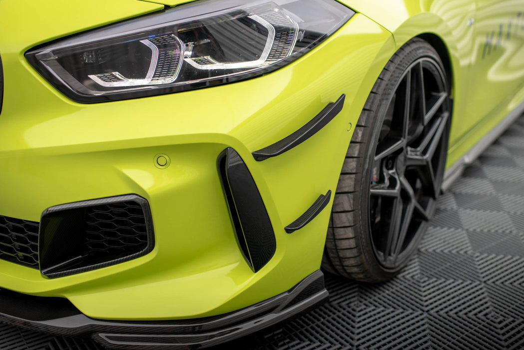 Maxton Design Carbon Fiber Front Bumper Wings (Canards) Prepreg BMW 1 M-Pack / M135i / 128ti F40