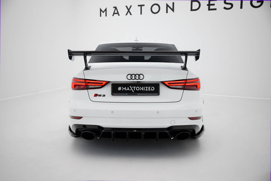 Maxton Design Carbon Spoiler With External Brackets Uprights Audi A3 / A3 S-Line / S3 / RS3 Sedan 8V / 8V Facelift