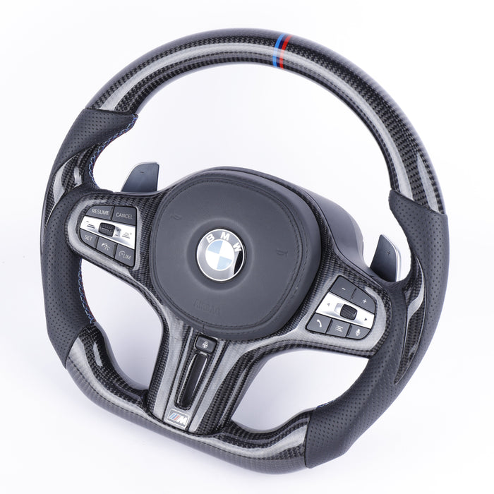 Individuell gestaltetes BMW Carbon-Lenkrad aus dem MS Parts Sortiment
