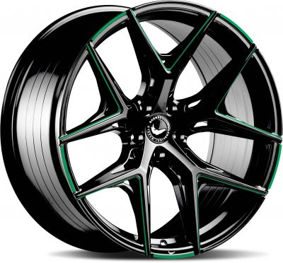 Barracuda Razzer Mattblack gefräst GREEN FLASHCOLOR