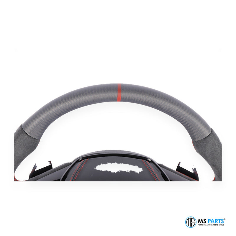 MS Parts Custom Carbon-Lenkrad für Audi C8 mit roter 12-Uhr-Markierung