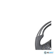 Detail: Sichtcarbon am oberen Kranz, BMW E-Serie Lenkrad