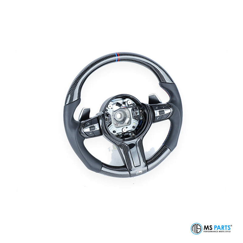 MS Parts Custom Carbon-Lenkrad für BMW F-Serie ohne Airbag, Blick auf die Nabe