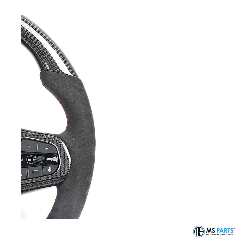 Detail: Alcantara-Griffzone mit Bedientasten, BMW G-Serie Lenkrad