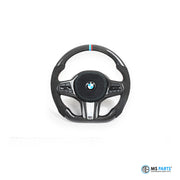 MS Parts Custom Carbon-Lenkrad für BMW G-Serie, Alcantara mit Sichtcarbon und M-Streifen