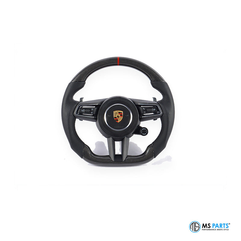 MS Parts Custom Carbon-Lenkrad für Porsche 911, perforiertes Leder an den Griffzonen