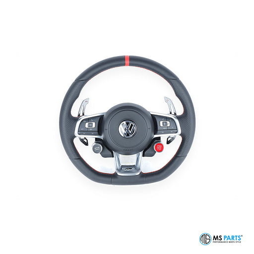 MS Parts Custom Carbon-Lenkrad für VW Golf und GTI (Mk7) mit roter 12-Uhr-Markierung