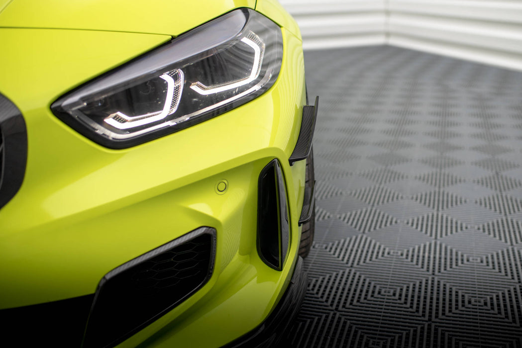 Maxton Design Carbon Fiber Front Bumper Wings (Canards) Prepreg BMW 1 M-Pack /  M135i / 128ti F40