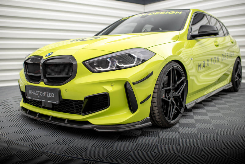 Maxton Design Carbon Fiber Front Bumper Wings (Canards) Prepreg BMW 1 M-Pack /  M135i / 128ti F40