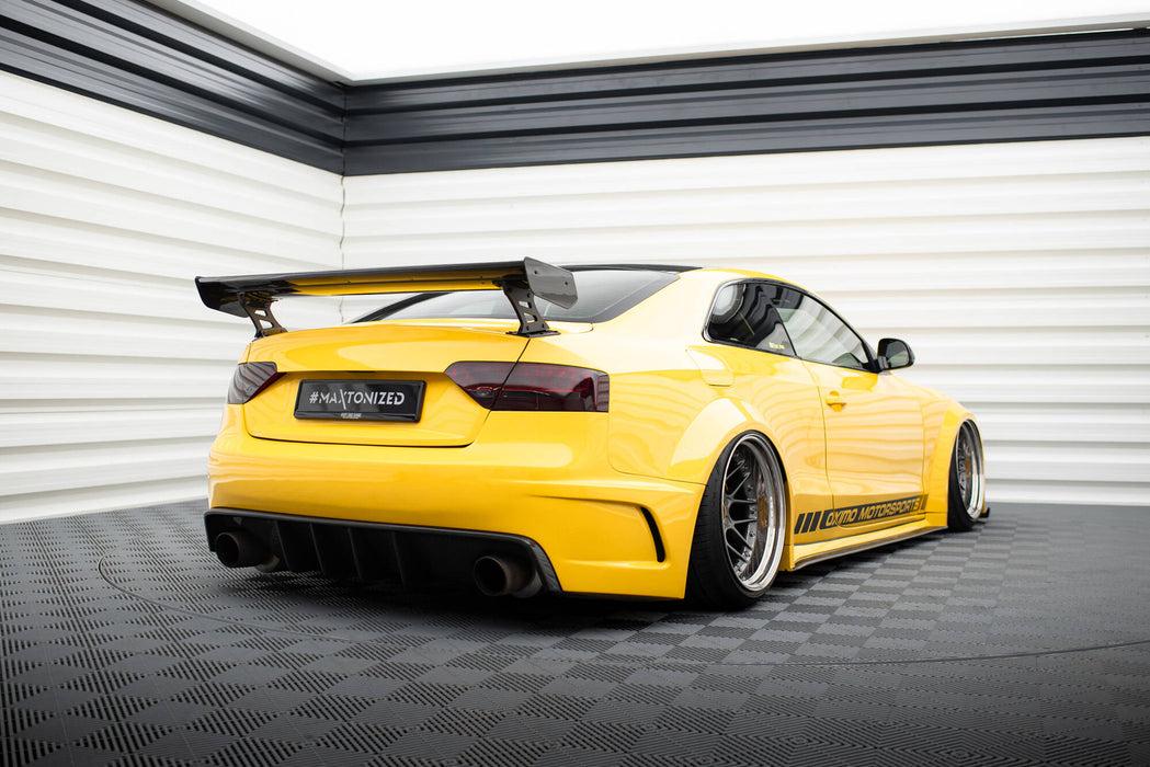 Maxton Design Carbon Spoiler With External Brackets Uprights  Audi A5 Coupe 8T