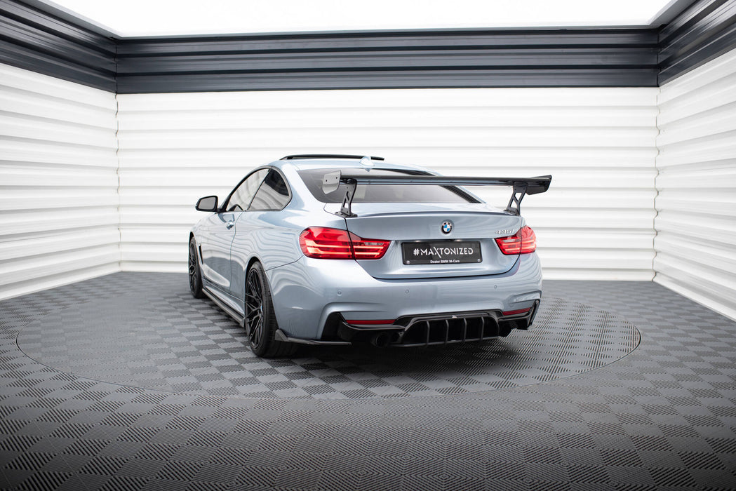 Maxton Design Carbon Spoiler With External Brackets Uprights  BMW 4 F32 / 4 F32 M-Pack Coupe