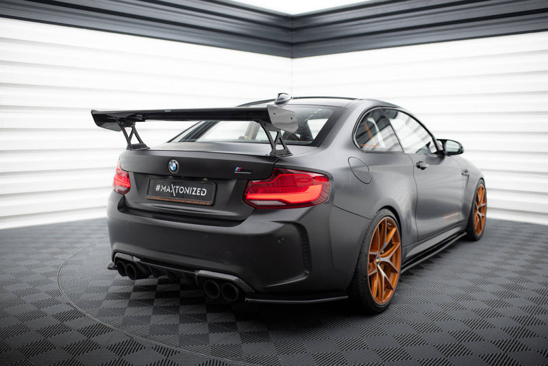 Maxton Design Carbon Spoiler With External Brackets Uprights  BMW M2 F87 / 2 / 2 M-Pack F22