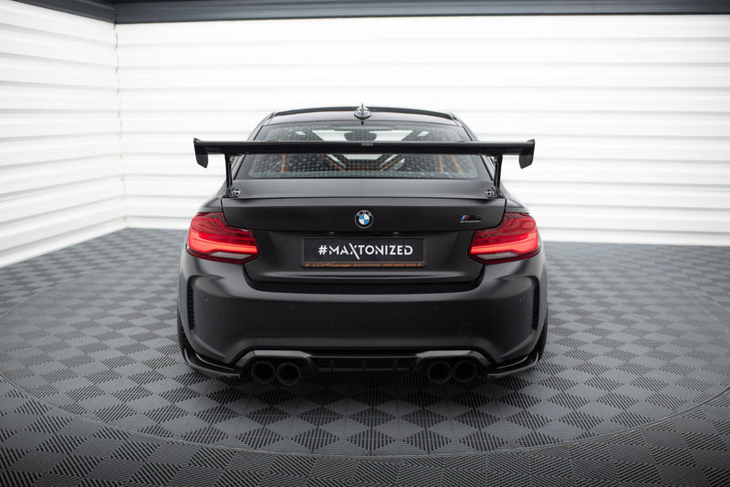 Maxton Design Carbon Spoiler With External Brackets Uprights  BMW M2 F87 / 2 / 2 M-Pack F22