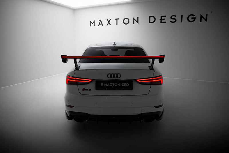 Maxton Design Carbon Spoiler With External Brackets Uprights + LED Audi A3 / A3 S-Line / S3 / RS3 Sedan 8V / 8V Facelift