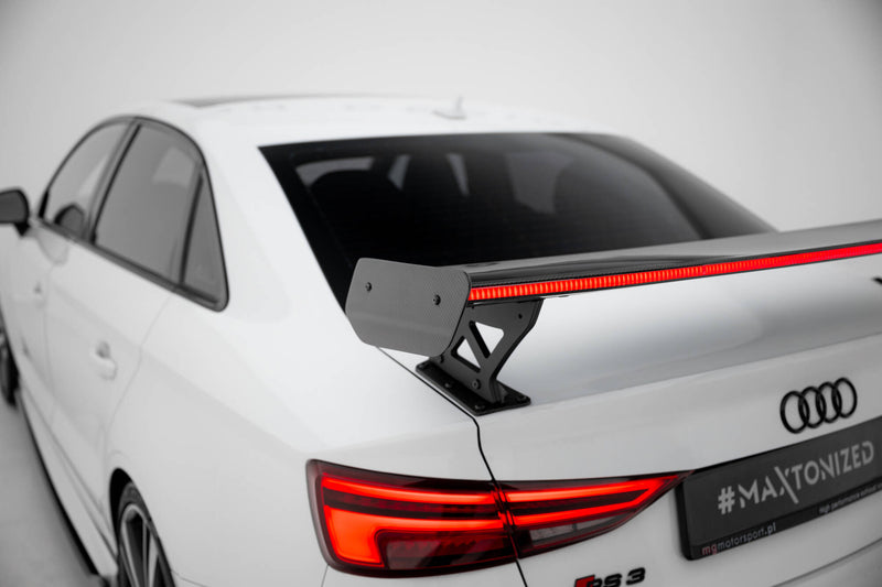 Maxton Design Carbon Spoiler With External Brackets Uprights + LED Audi A3 / A3 S-Line / S3 / RS3 Sedan 8V / 8V Facelift