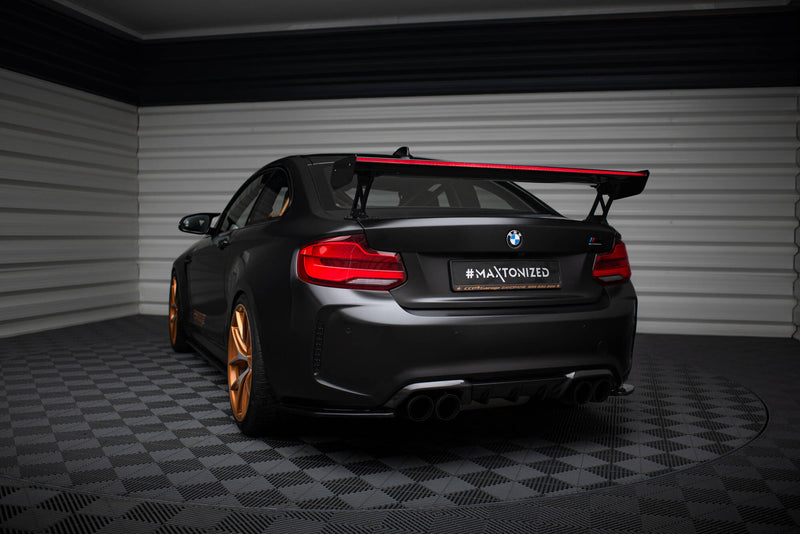 Maxton Design Carbon Spoiler With External Brackets Uprights + LED BMW M2 F87 / 2 / 2 M-Pack F22
