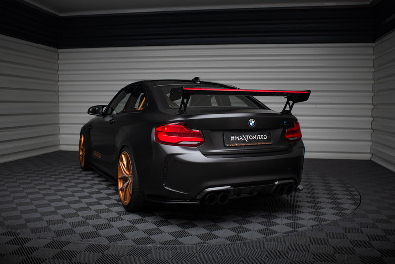 Maxton Design Carbon Spoiler With External Brackets Uprights + LED BMW M2 F87 / 2 / 2 M-Pack F22
