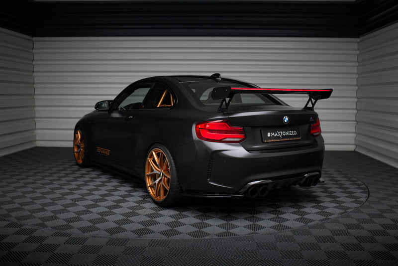 Maxton Design Carbon Spoiler With External Brackets Uprights + LED BMW M2 F87 / 2 / 2 M-Pack F22
