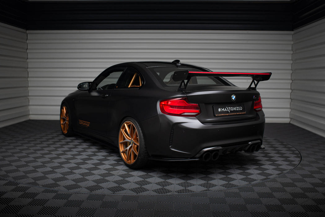 Maxton Design Carbon Spoiler With External Brackets Uprights + LED BMW M2 F87 / 2 / 2 M-Pack F22