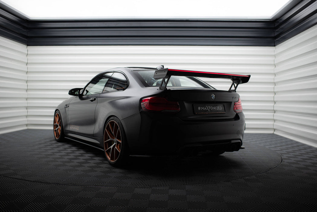 Maxton Design Carbon Spoiler With External Brackets Uprights + LED BMW M2 F87 / 2 / 2 M-Pack F22