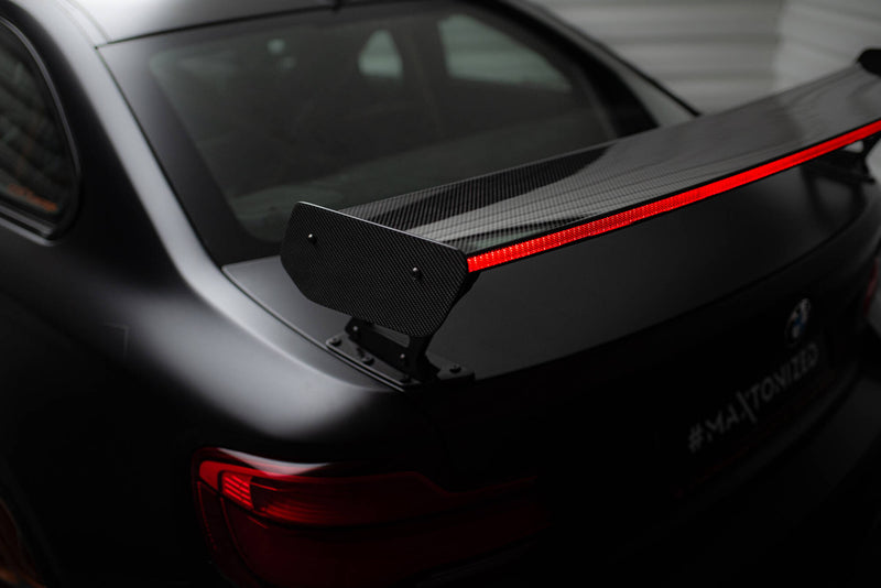 Maxton Design Carbon Spoiler With External Brackets Uprights + LED BMW M2 F87 / 2 / 2 M-Pack F22