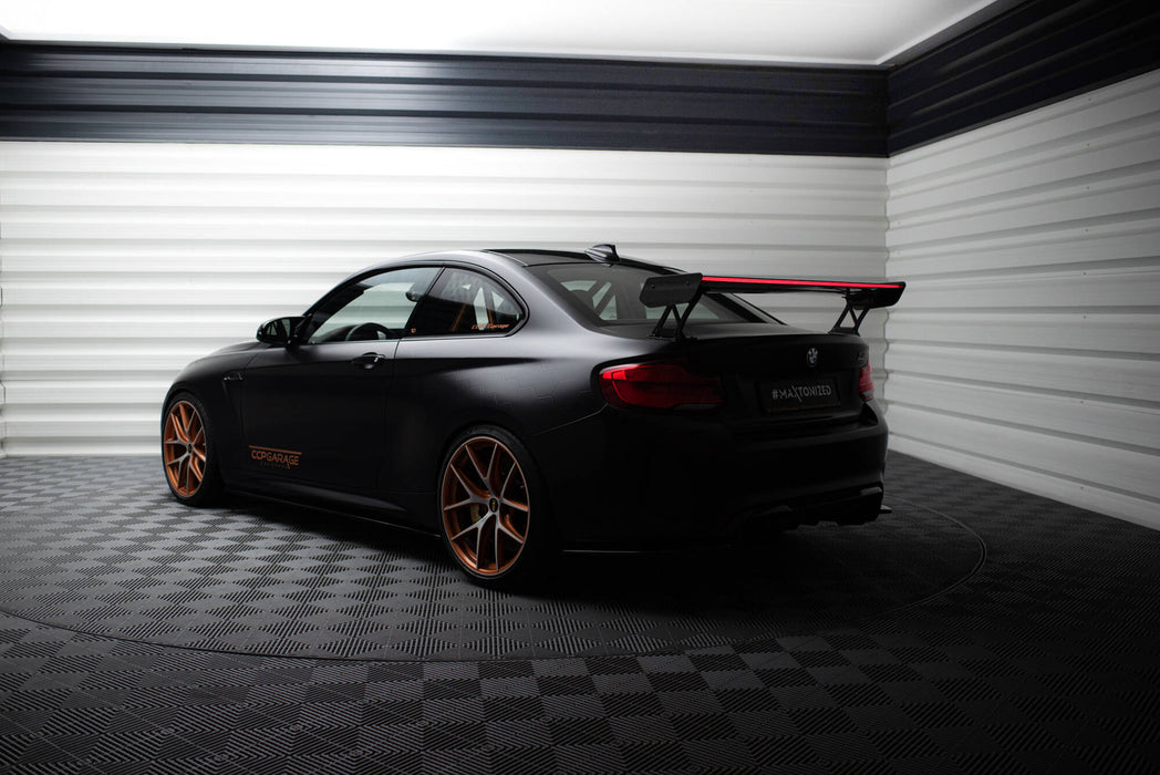 Maxton Design Carbon Spoiler With External Brackets Uprights + LED BMW M2 F87 / 2 / 2 M-Pack F22