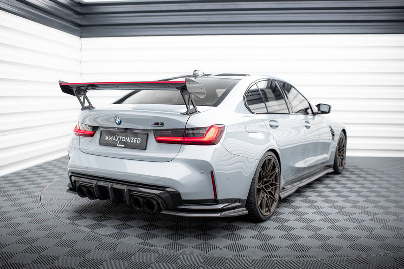 Maxton Design Carbon Spoiler With External Brackets Uprights + LED BMW M3 G80 / M340i G20 / 3 M-Pack G20 / 3 Standard G20