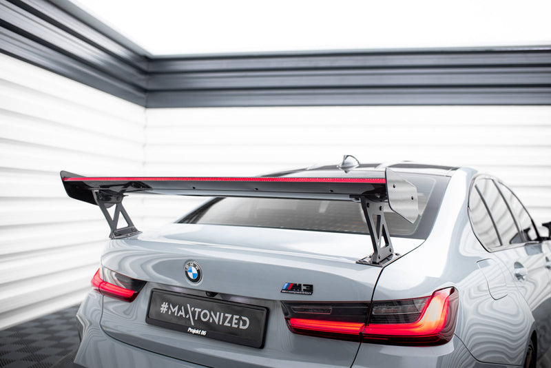 Maxton Design Carbon Spoiler With External Brackets Uprights + LED BMW M3 G80 / M340i G20 / 3 M-Pack G20 / 3 Standard G20