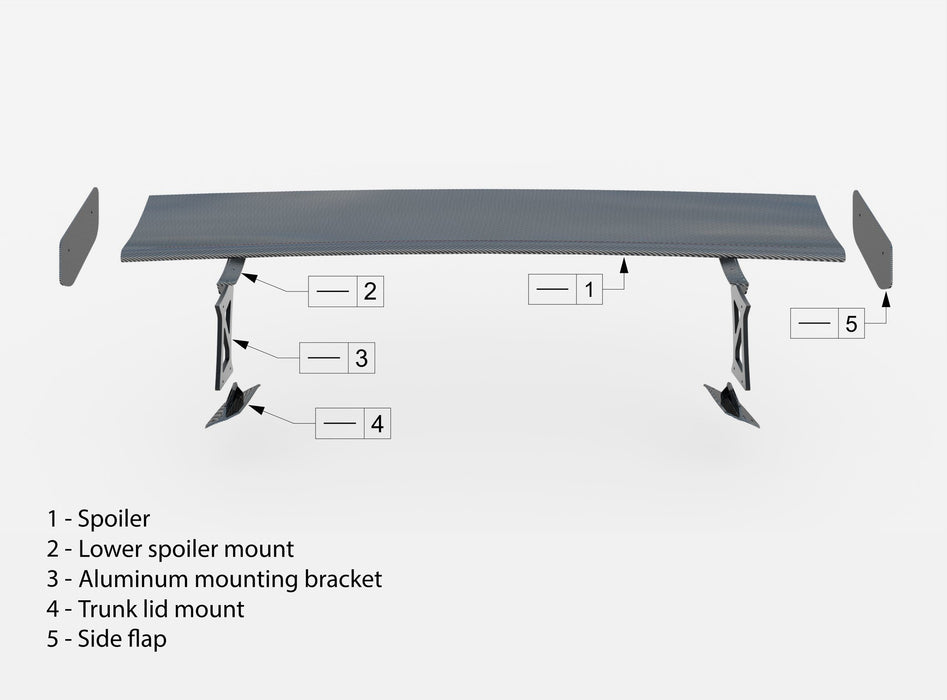Maxton Design Carbon Spoiler With External Brackets Uprights + LED BMW M3 G80 / M340i G20 / 3 M-Pack G20 / 3 Standard G20