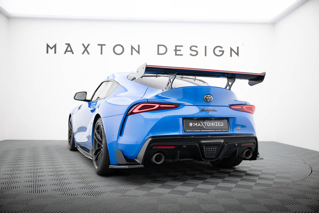 Maxton Design Carbon Spoiler With External Brackets Uprights + LED Toyota Supra Mk5