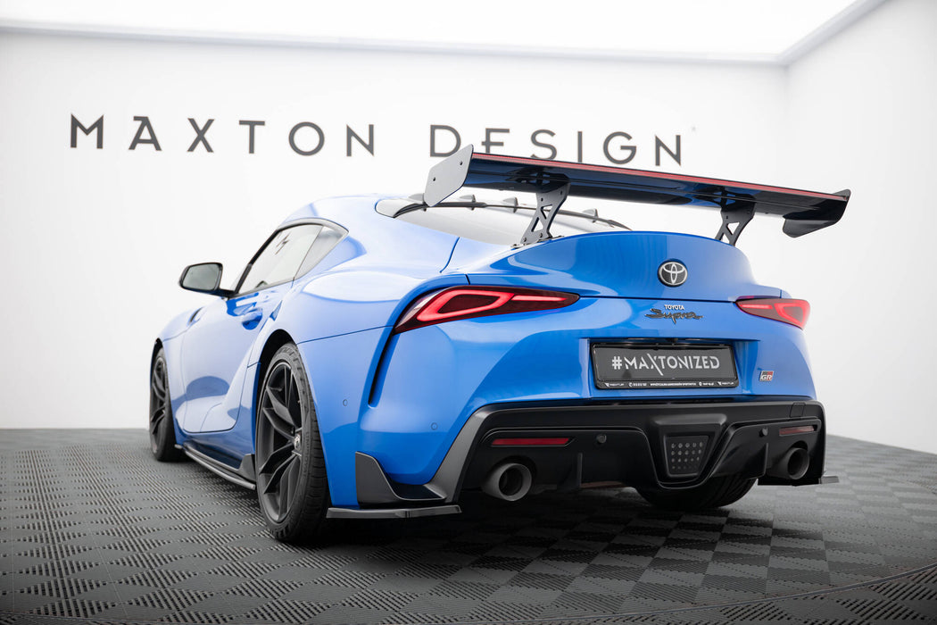 Maxton Design Carbon Spoiler With External Brackets Uprights + LED Toyota Supra Mk5