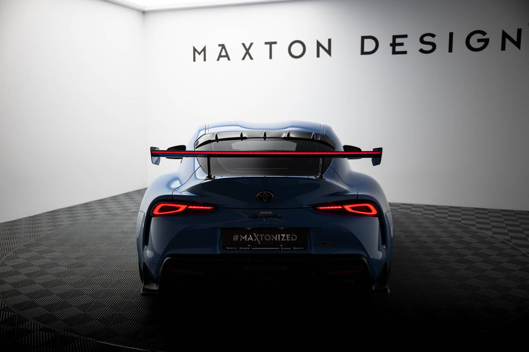 Maxton Design Carbon Spoiler With External Brackets Uprights + LED Toyota Supra Mk5