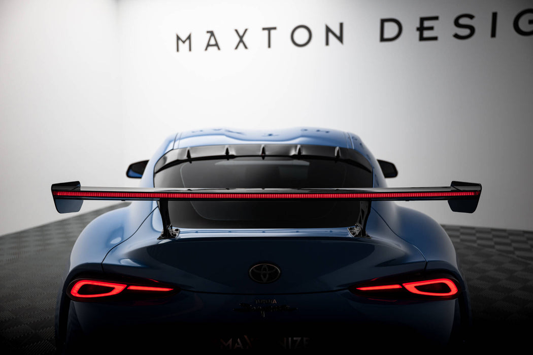 Maxton Design Carbon Spoiler With External Brackets Uprights + LED Toyota Supra Mk5
