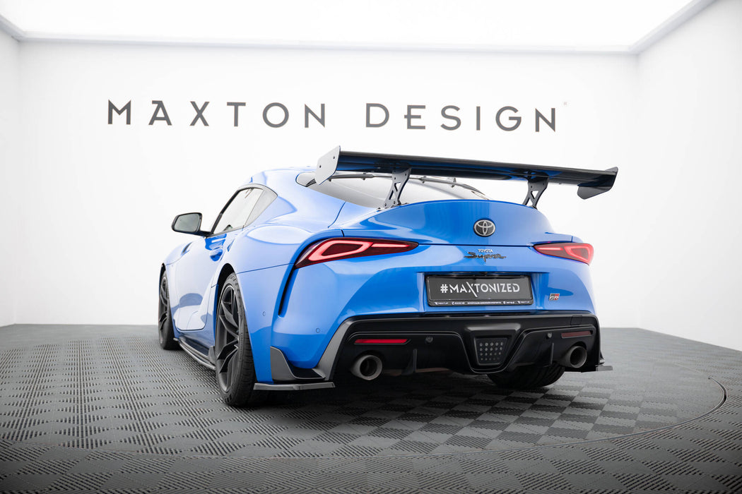 Maxton Design Carbon Spoiler With External Brackets Uprights  Toyota Supra Mk5