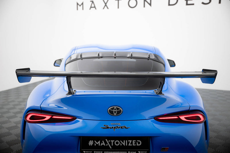 Maxton Design Carbon Spoiler With External Brackets Uprights  Toyota Supra Mk5