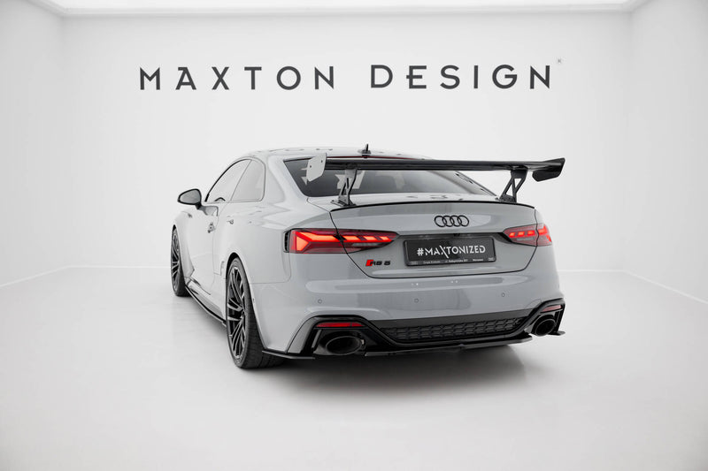 Maxton Design Carbon Spoiler With External Brackets Uprights  V.1 Audi A5 / A5 S-Line / S5 / RS5 Coupe F5 / F5 Facelift