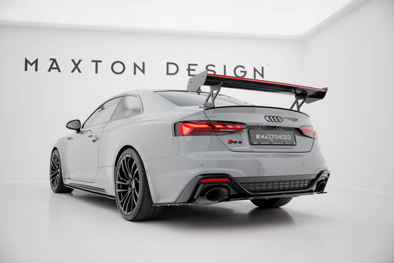 Maxton Design Carbon Spoiler With External Brackets Uprights V.1 + LED Audi A5 / A5 S-Line / S5 / RS5 Coupe F5 / F5 Facelift