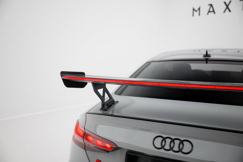 Maxton Design Carbon Spoiler With External Brackets Uprights V.1 + LED Audi A5 / A5 S-Line / S5 / RS5 Coupe F5 / F5 Facelift