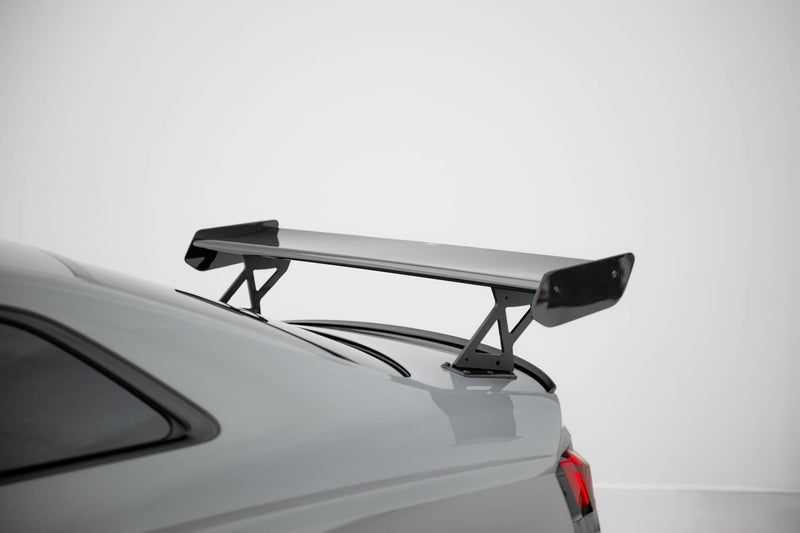 Maxton Design Carbon Spoiler With External Brackets Uprights V.1 + LED Audi A5 / A5 S-Line / S5 / RS5 Coupe F5 / F5 Facelift
