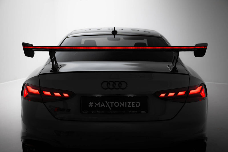 Maxton Design Carbon Spoiler With External Brackets Uprights V.2 + LED Audi A5 / A5 S-Line / S5 / RS5 Coupe F5 / F5 Facelift