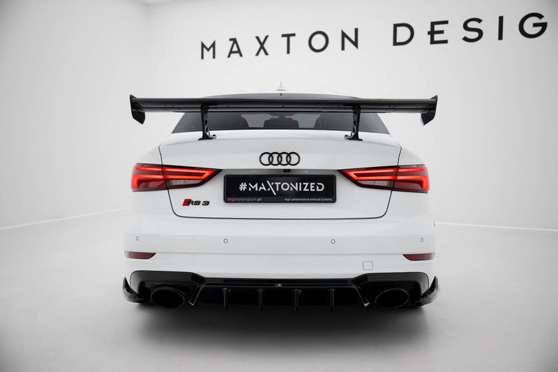 Maxton Design Carbon Spoiler With Internal Brackets Uprights Audi A3 / A3 S-Line / S3 / RS3 Sedan 8V / 8V Facelift