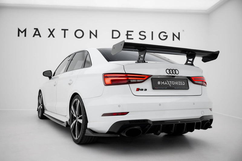 Maxton Design Carbon Spoiler With Internal Brackets Uprights Audi A3 / A3 S-Line / S3 / RS3 Sedan 8V / 8V Facelift