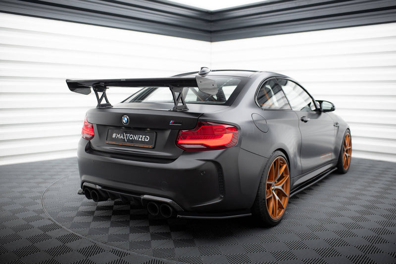 Maxton Design Carbon Spoiler With Internal Brackets Uprights  BMW M2 F87 / 2 / 2 M-Pack F22