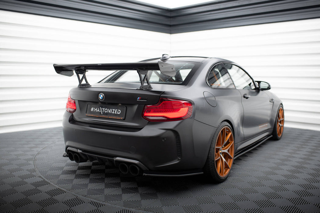 Maxton Design Carbon Spoiler With Internal Brackets Uprights  BMW M2 F87 / 2 / 2 M-Pack F22