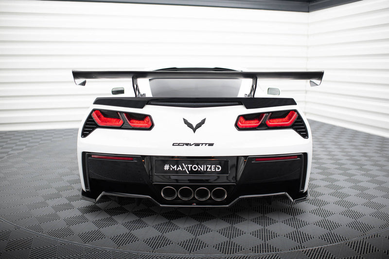 Maxton Design Carbon Spoiler With Internal Brackets Uprights  Chevrolet Corvette Stingray / Grand Sport C7