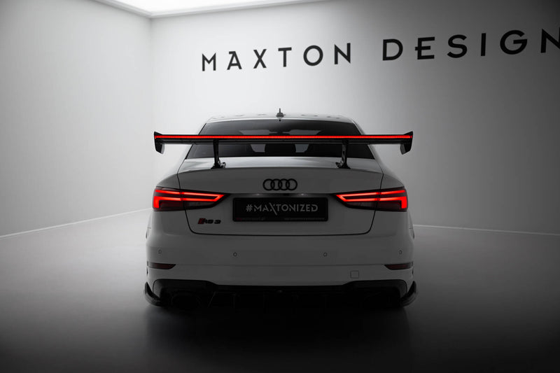 Maxton Design Carbon Spoiler With Internal Brackets Uprights + LED Audi A3 / A3 S-Line / S3 / RS3 Sedan 8V / 8V Facelift