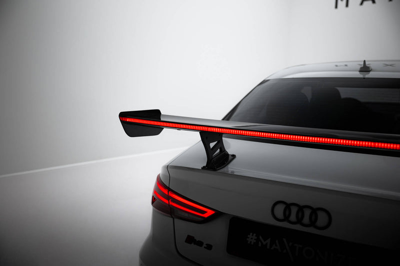Maxton Design Carbon Spoiler With Internal Brackets Uprights + LED Audi A3 / A3 S-Line / S3 / RS3 Sedan 8V / 8V Facelift