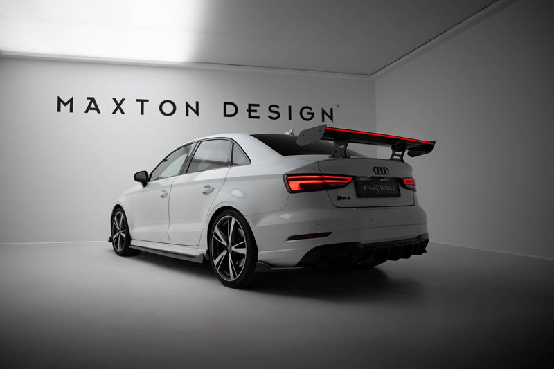 Maxton Design Carbon Spoiler With Internal Brackets Uprights + LED Audi A3 / A3 S-Line / S3 / RS3 Sedan 8V / 8V Facelift