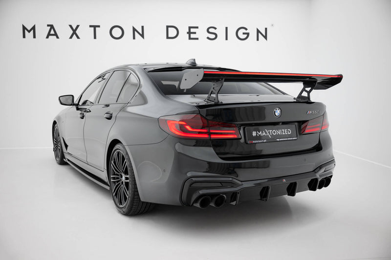 Maxton Design Carbon Spoiler With Internal Brackets Uprights + LED BMW 5 / M5 Sedan G30 / F90