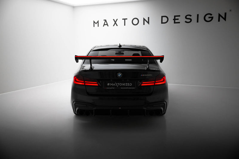 Maxton Design Carbon Spoiler With Internal Brackets Uprights + LED BMW 5 / M5 Sedan G30 / F90